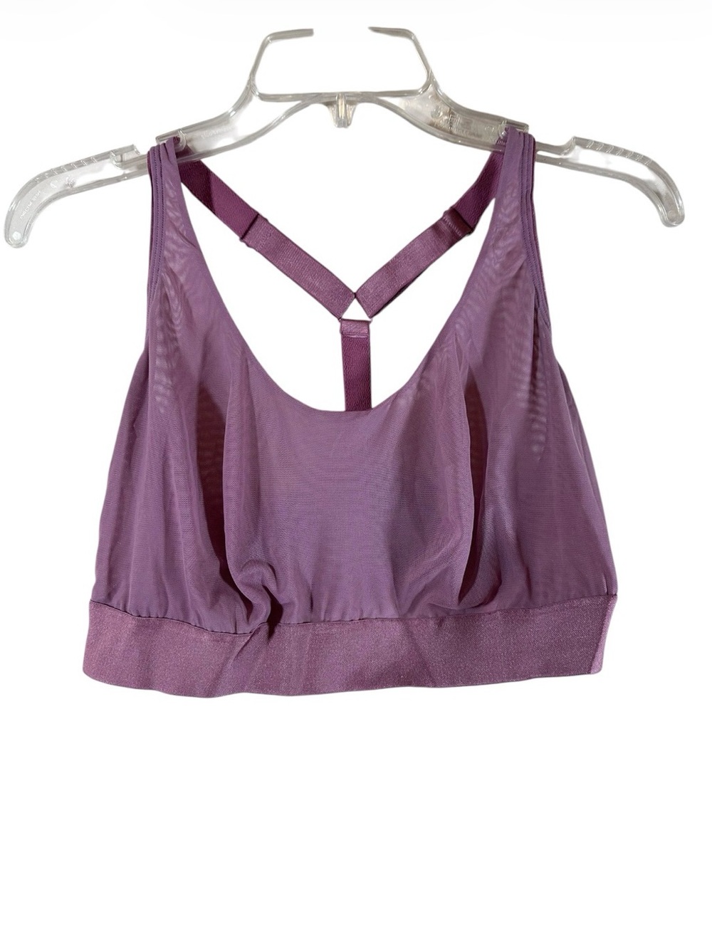 Parade sheer pink mesh adjustable racer back bralette bra womens size 3